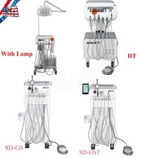 Portable Dental Mobile Delivery Unit Air Compressor Suction Syringe System 4Hole