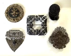 Hard To Find 5 Pc VINTAGE Antique Mourning Brooch Costume Jewelry Lot Brooches