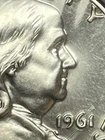 1961 Silver Proof Ben Franklin Half Dollar Uncirculated Gem Vintage 90% Silver