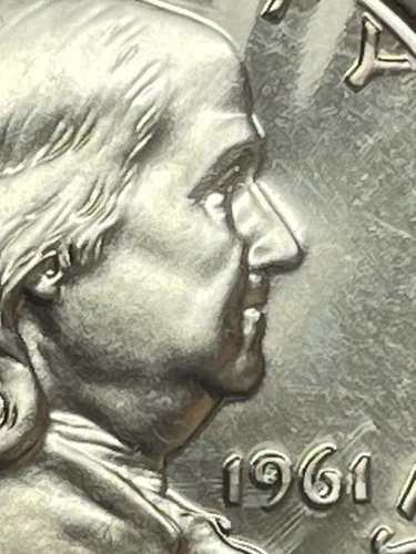 1961 Silver Proof Ben Franklin Half Dollar Uncirculated Gem Vintage 90% Silver