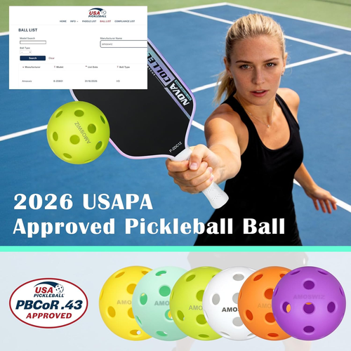Indoor Pickleball Balls, 6 Pack of 26 Holes Pickleballs, USAPA Approved Indoor P - Picture 2 of 12