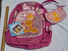 Vintage Garfield Backback NOS Pink Hearts Bonus Purse And Charm
