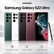 NEW SEALED Samsung Galaxy S22 Ultra 5G S908U 128GB/256GB/512GB Factory Unlocked