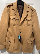 Blazer uomo taglia MEDIA classico velluto monopetto misto lana cappotto caccia