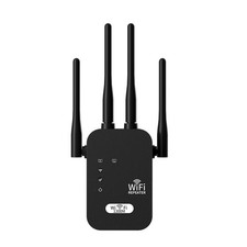 5G High-Speed WiFi Extender Signal Booster Dual-Band 1200Mbps 4-Antenna Black