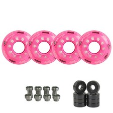 Labeda Whips Roller Hockey Wheels Pink 4-Pack + Spacers + Bearings - Choose Size