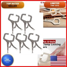 Findmall 5Pcs 6 Inch Locking C Clamps Swivel Pads Heavy Duty C-Type Locking