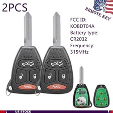 2 Remote Car Key Fob For 2005 2006 2007 Jeep Commander Grand Cherokee Kobdt04a
