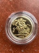 1993 Gold Proof Full Sovereign Royal Mint Boxed w/ Certificate of Authenticity
