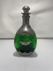 Royal Holland Green Glass Pewter Gin Decanter - Daalderop Pewter Cork, Chain — photo 1
