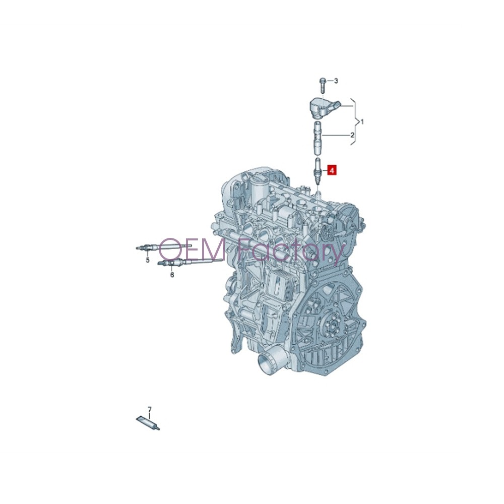 2009-2012 For Audi A4 B8 Q5 2.0TFSI 4pcs OEM Bosch Double Platinum Spark Plug