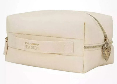 Dolce & Gabbana Devotion Cream Off-White Makeup Cosmetic Bag Perfum  New