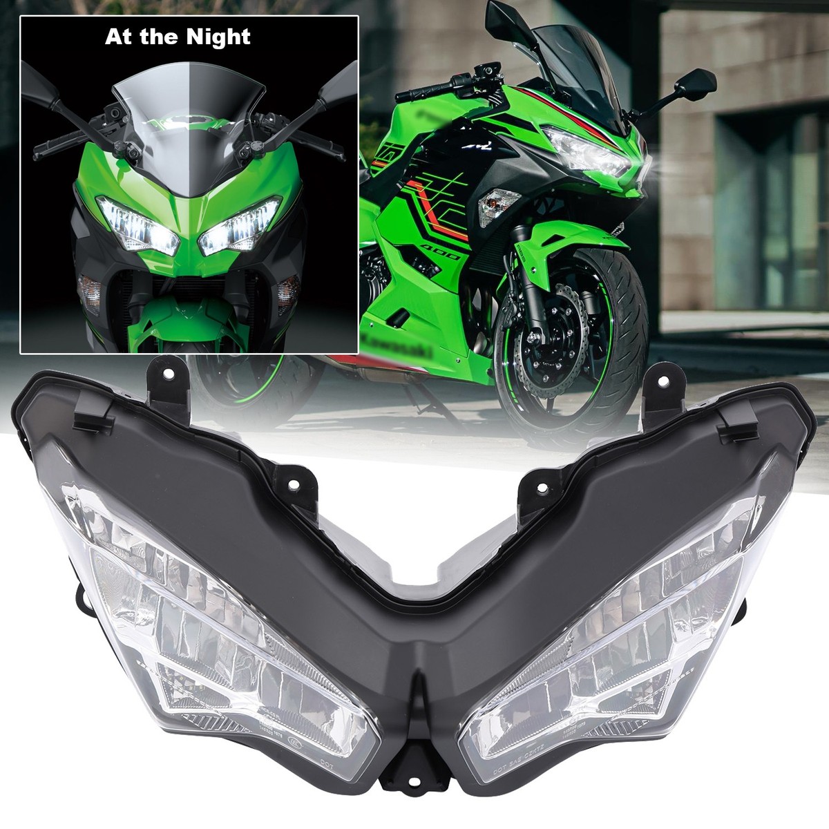 【A.S】 LED Front Headlight Assembly For Kawasaki Ninja 400 2018-25 Ninja