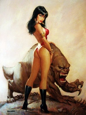 Vampirella Beast Companion Gothic Fantasy Painting Art Poster 24x36