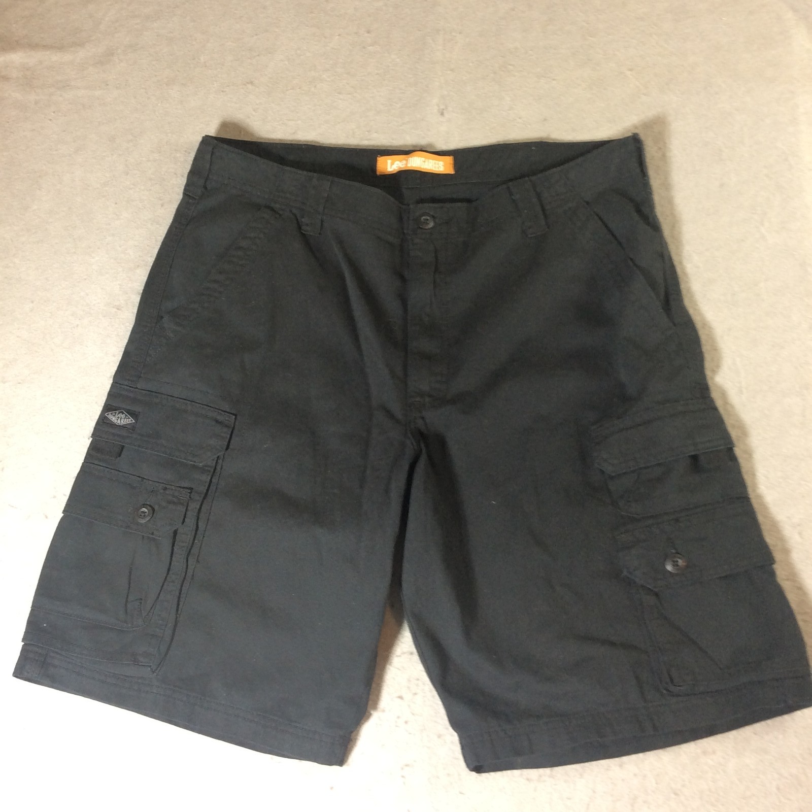 Lee Dungarees Cargo Shorts Men's Sz 36 Black 11 in Inseam Pockets Workwear EUC