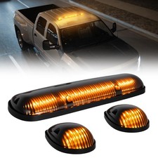 3pcs Led Cab Marker Lights Smoked Lens Amber Clearance Lights For Chevy Gmc
