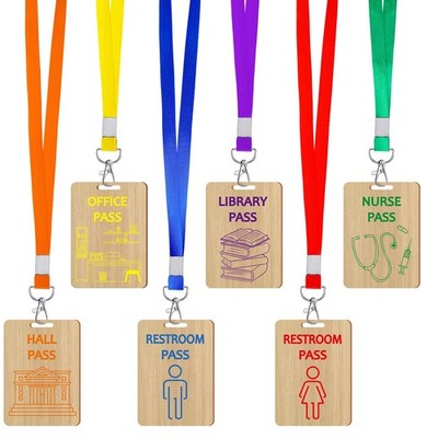 Sabary 6 Sets Hall Pass Lanyards and School Passes Set Assorted Color 