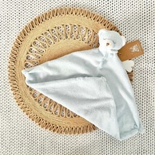 Angel Dear NWT Light Blue Bear Baby Lovey Soft Plush Security Square Blanket