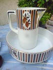 Broc et cuvette de toilette ancien St Amand Art déco + 2 coupelles