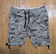 Nike Camo Cargo Shorts Youth Boys 12/14 Gray Drawstring Sportswear B71