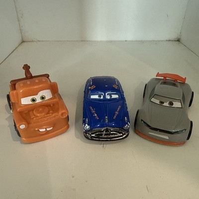 Lot Of 3 Disney Cars Hudson Hornet Metal Diecast Mater & Rusteze Racer Plastic