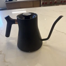 Fellow Stag Pour-Over Kettle Matte Black Rose Gold Stovetop