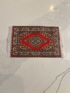 dollhouse miniatures 1:12 Red Carpet Rug 6.5 X 3.75 Persian Style
