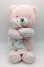 Just One You Pink Teddy Bear Rattle Plush White Polka Dot Blanket Carters