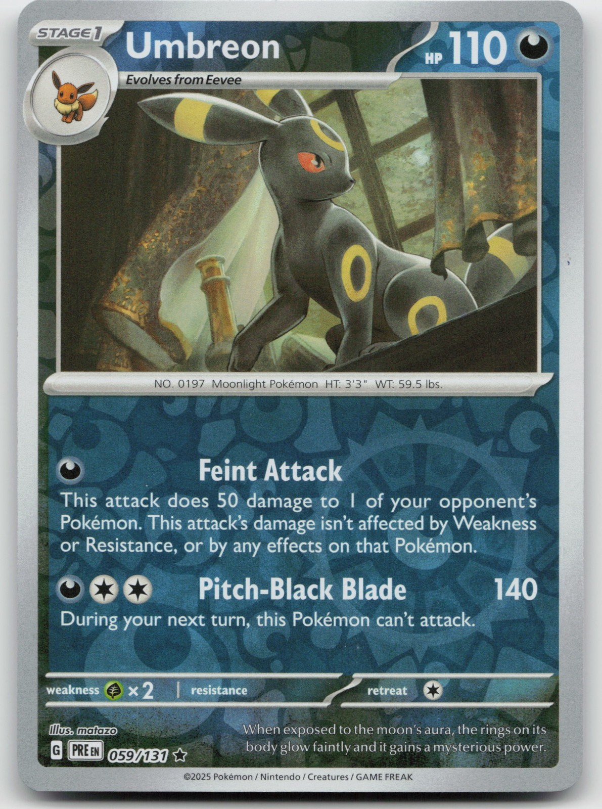 Umbreon Reverse Holo Rare SV: Prismatic Evolutions 059/131 NM