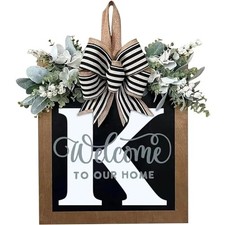Monogram Last Name Porch Decor - Welcome Sign  Seasonal Wreaths for Front K