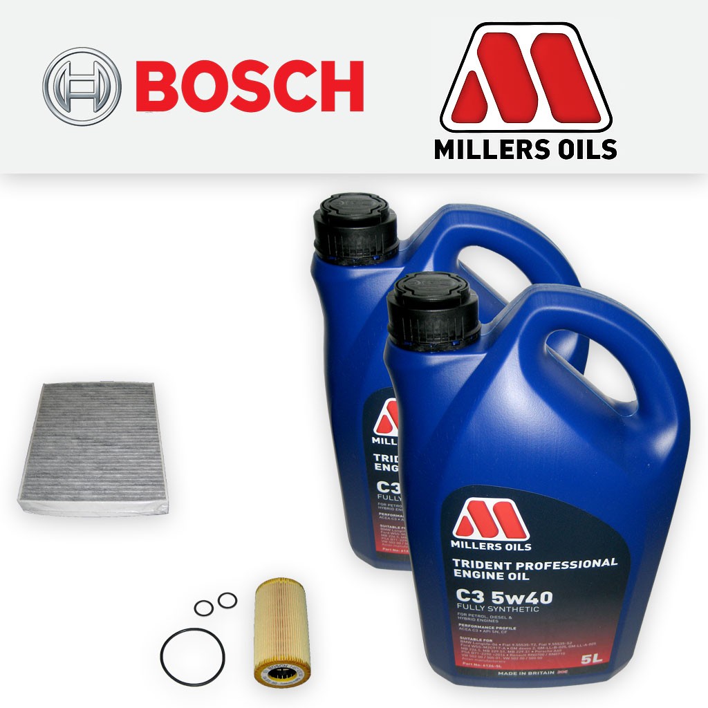SERVICE KIT for PORSCHE CAYENNE S 4.5 TURBO OIL CABIN FILTERS +OIL (2002-2007)