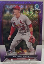2023 Bowman - Nolan Gorman #6 Chrome Purple Mojo Refractor /250 (RC)