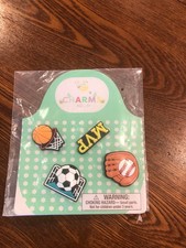 4-Pack Sports Shoe Charms Fits Crocs Tennis, Basketball, Trophy  Baseball