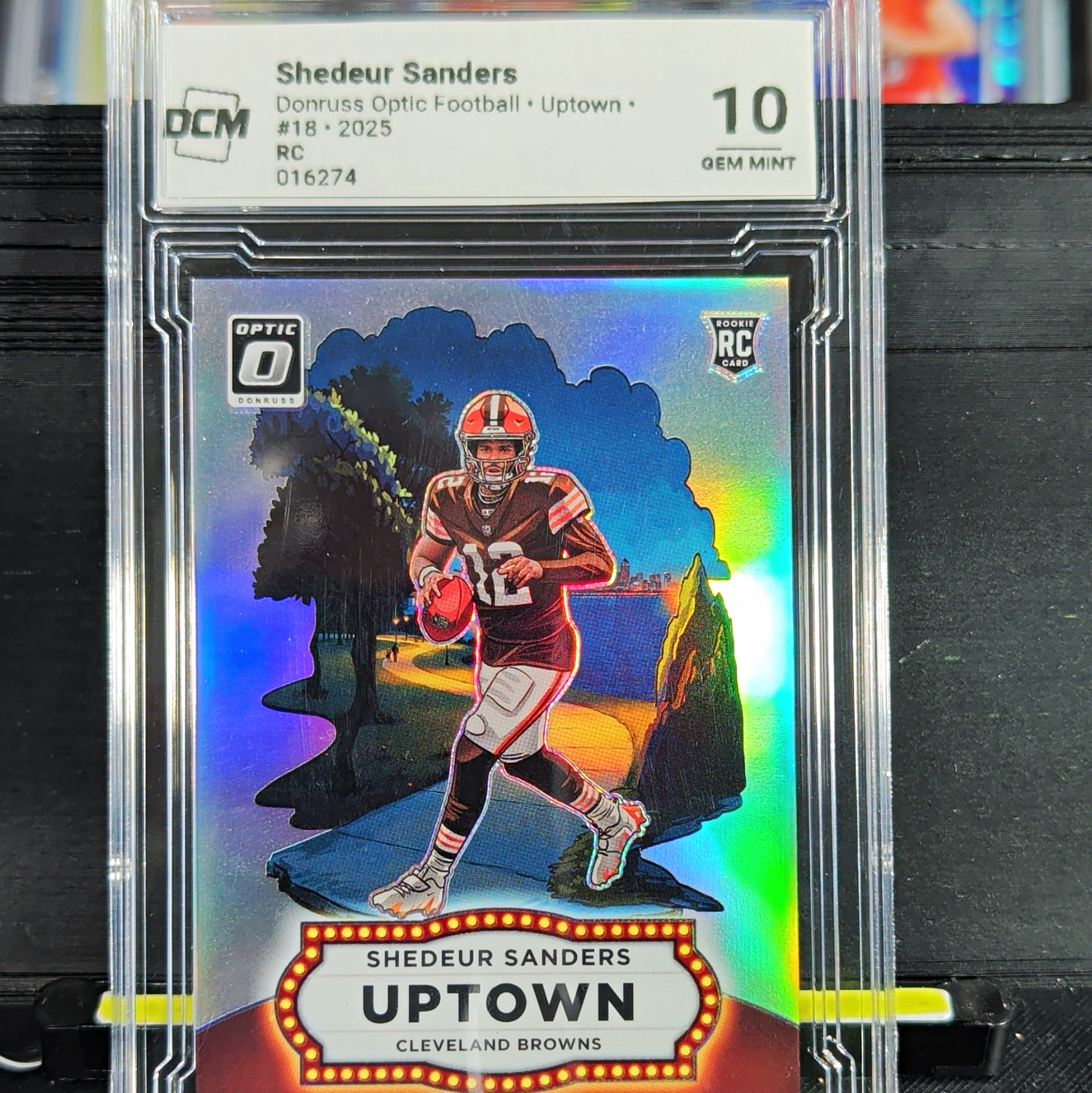 2025 Panini Donruss Optic Shedeur Sanders Uptown Prizm #18 RC DCM 10 Browns