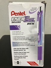 12 Pentel 651807 Energel Deluxe RTX Retractable Gel Pens Medium Point Purple Ink