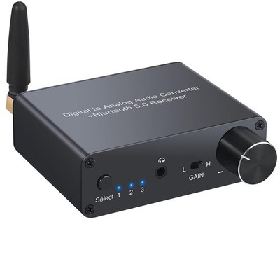 Digital Analog Wandler 192KHz Bluetooth DAC mit Kopfhörerverstärker und Netzteil