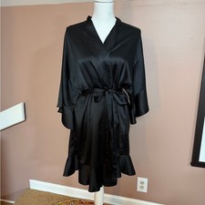 Victoria's Secret Black Satin Robe