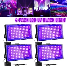 4Pcs UV Black Light 100W Bar UV LED Stage Blacklight Party DJ Club Halloween