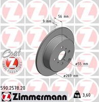 2X Zimmermann Bremsscheibe Coat Z 590.2578.20 FüR Verso Corolla Yaris Toyota VVT