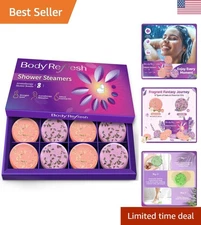 Shower Steamers Aromatherapy - 8 Pack Shower Bombs with Essential Oils, Birthday