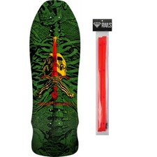 Powell Peralta Skateboard Deck Geegah Skull and Sword Green Old School + rails