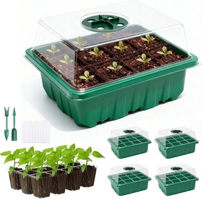 5 Packs Seed Starter Tray with Humidity Dome, Seed Starter Kit with Transparent