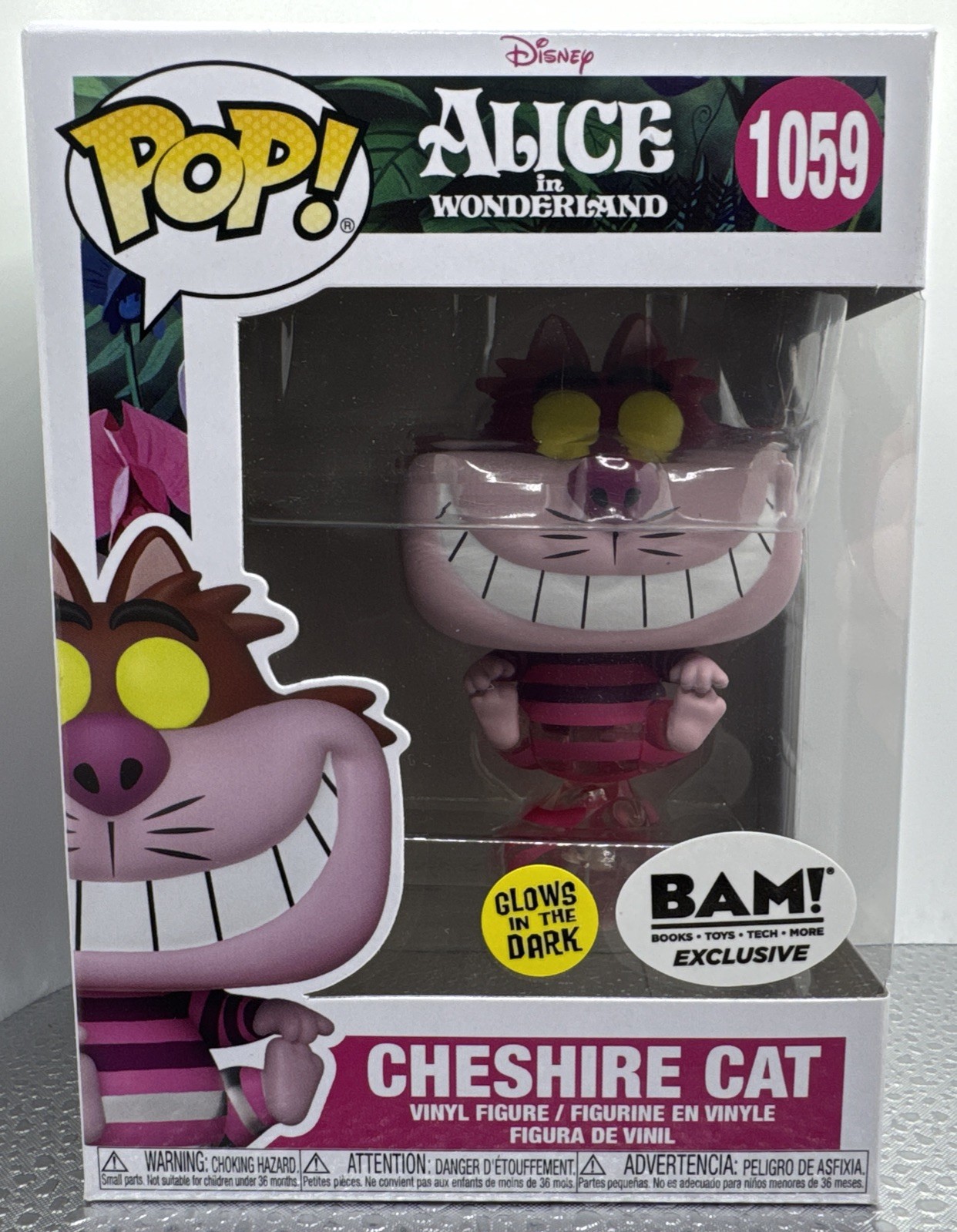 Funko Pop Cheshire Cat #1059 Glow Exclusive Disney Alice In 