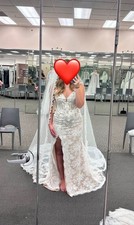 NWT Galina Signature SWG968 Wedding Dress Size 10 Ivory  Bisque Champagne 