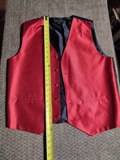Umo Lorenzo Formal Wear Vest Red Outer Black Inner Size Small