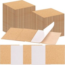 100 PCS Self-Adhesive Cork Sheets 4 x 4 Inch Squares Cork Coasters Square