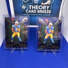 2 X 2025 Panini Select Futures- TRE HARRIS ROOKIE CARD - LA CHARGERS ⚡⚡