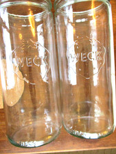 Set Of 2 WECK Cylinder Glass Jars #908 1040ml 1 Liter Excellent