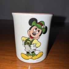 Reutter Disney Mickey Mouse W. Germany Porcelain Children’s Cup Lederhosen VTG
