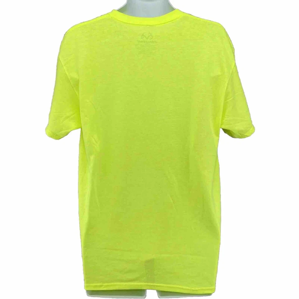 NOVO! Camiseta Realtree caça/masculina (L) segurança amarela algodão mistura poli nova com etiquetas - Imagem 2 de 3